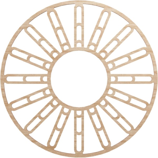 Ekena Millwork Hale Wood Fretwork Pierced Ceiling Medallion, Alder, 26"OD x 9 1/2"ID x 3/8"T CMWP26X26X0375HHAL - main